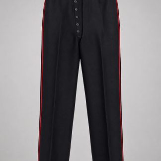Britse Foot Guards Ceremoniële Broek – Zwart met Rode Bies