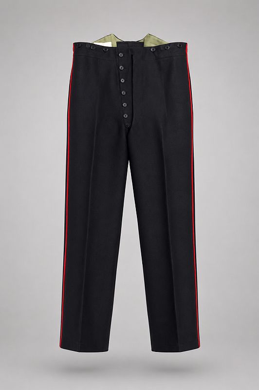Britse Foot Guards Ceremoniële Broek – Zwart met Rode Bies