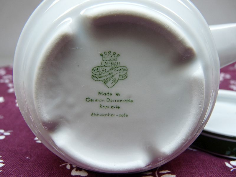 Vintage DDR Metropa koffiekannetje, porselein – Made in GDR - Afbeelding 3