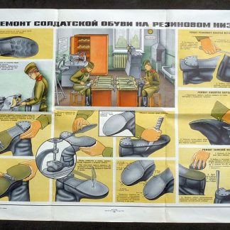 Sovjet Instructieposter Schoenreparatie – Militair Onderwijs (1986)