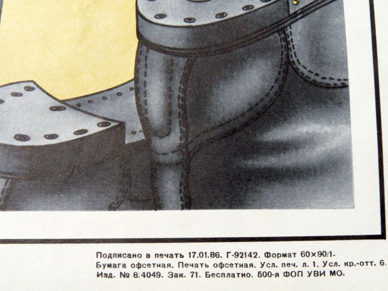 Sovjet Instructieposter Schoenreparatie – Militair Onderwijs (1986) - Afbeelding 4