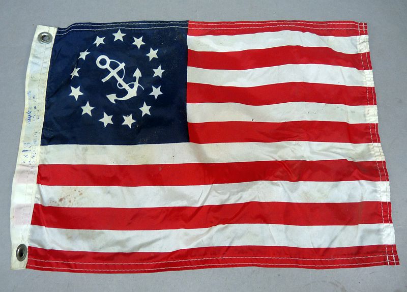 Amerikaanse maritieme bootvlag met anker-embleem – 41 x 29 cm
