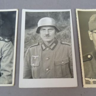 Set van 3 originele Duitse Wehrmacht portretfoto's
