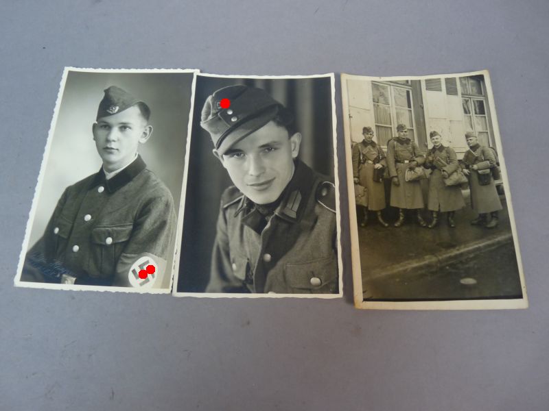 Set van 3 originele WOII-foto's Duitse soldaten