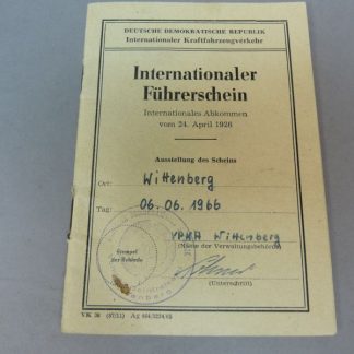 Origineel DDR Internationaal Rijbewijs (1966)