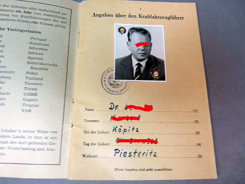 Origineel DDR Internationaal Rijbewijs (1966) - Afbeelding 2