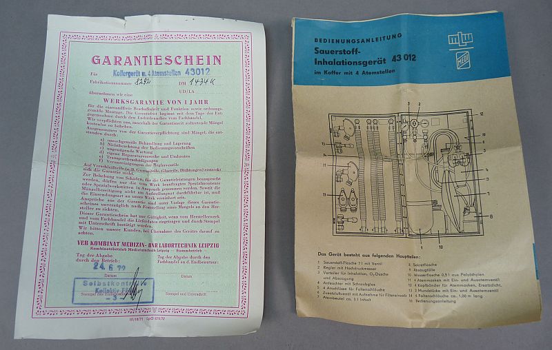 DDR NVA Zuurstof-/Beademingsset in originele transportkist - Afbeelding 5