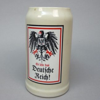 Vintage steengoed bierpul "Es lebe das Deutsche Reich!" – Made in Germany