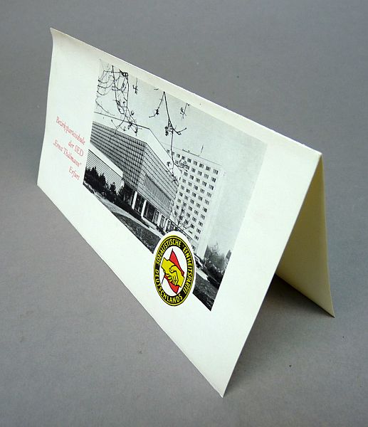 DDR / SED Uitnodigingskaart Bezirksparteischule Ernst Thälmann - Afbeelding 2