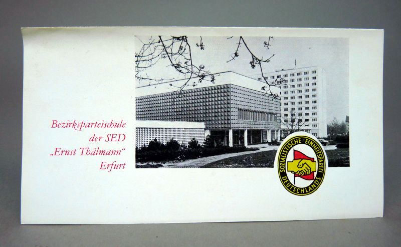 DDR / SED Uitnodigingskaart Bezirksparteischule Ernst Thälmann