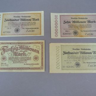 Set van 4 Deutsche Reichsbahn noodgeld bankbiljetten