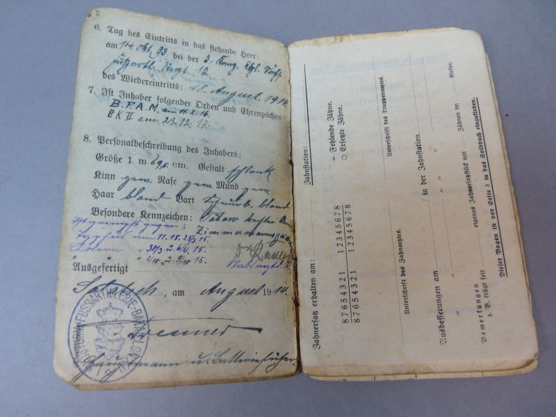 Origineel Duits Soldbuch – Landsturm-Fußartillerie XII. - Afbeelding 4