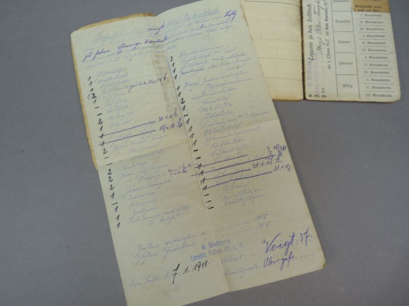 Origineel Duits Soldbuch – Landsturm-Fußartillerie XII. - Afbeelding 6