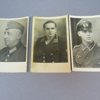 Set van 3 originele Duitse militaire portretfoto's