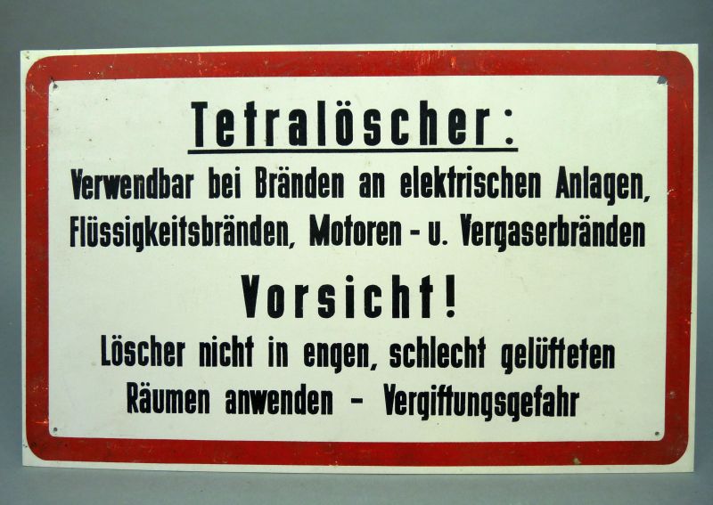 Origineel DDR waarschuwingsbord – Tetralöscher