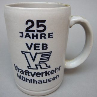 Vintage DDR bierkruik – 25 Jahre VEB Kraftverkehr Mühlhausen