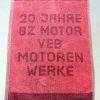 Vintage DDR handdoek – 20 Jahre BZ Motor VEB Motorenwerke