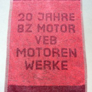 Vintage DDR handdoek – 20 Jahre BZ Motor VEB Motorenwerke