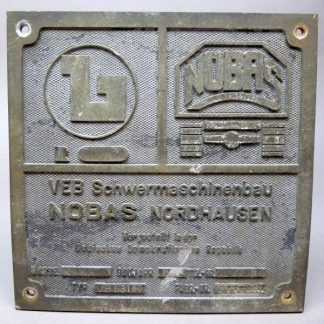 Originele DDR fabrieksplaat – VEB Schwermaschinenbau NOBAS