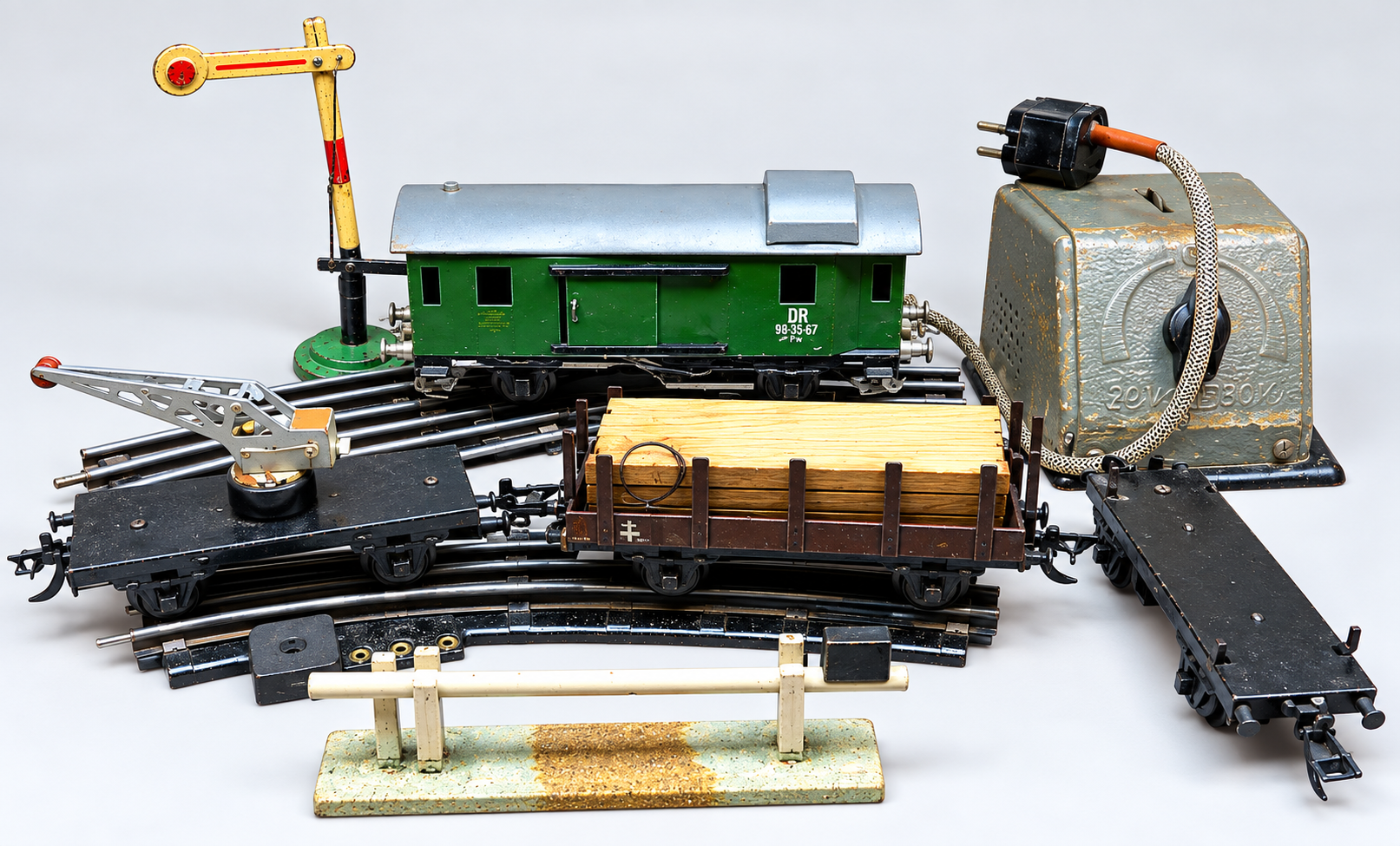 ZEUKE Vintage DDR Modeltreinset Locomotief, Wagons & Rails - Afbeelding 6