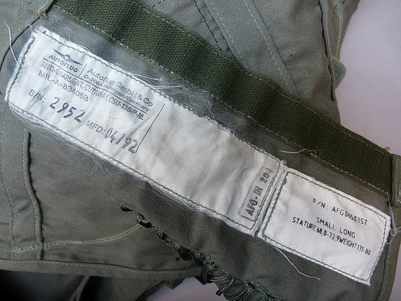 Militaire Anti-G drukbroek CSU-13B/P Autoflug 1992 - Afbeelding 6