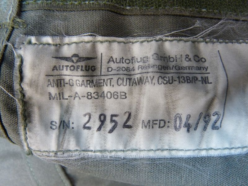 Militaire Anti-G drukbroek CSU-13B/P Autoflug 1992 - Afbeelding 7