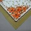 Vintage DDR tafelkleed 80x80 cm – Oranje bloemen – NOS 1983 - Afbeelding 2