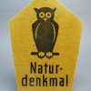 Vintage DDR Naturdenkmal bord met uil – VEB Spremberg