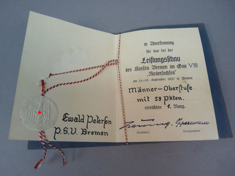 Originele Duitse sportoorkonde - Afbeelding 2