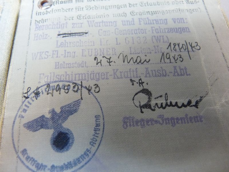 Originele Duitse Fallschirmjäger Militär-Führerschein - Afbeelding 3