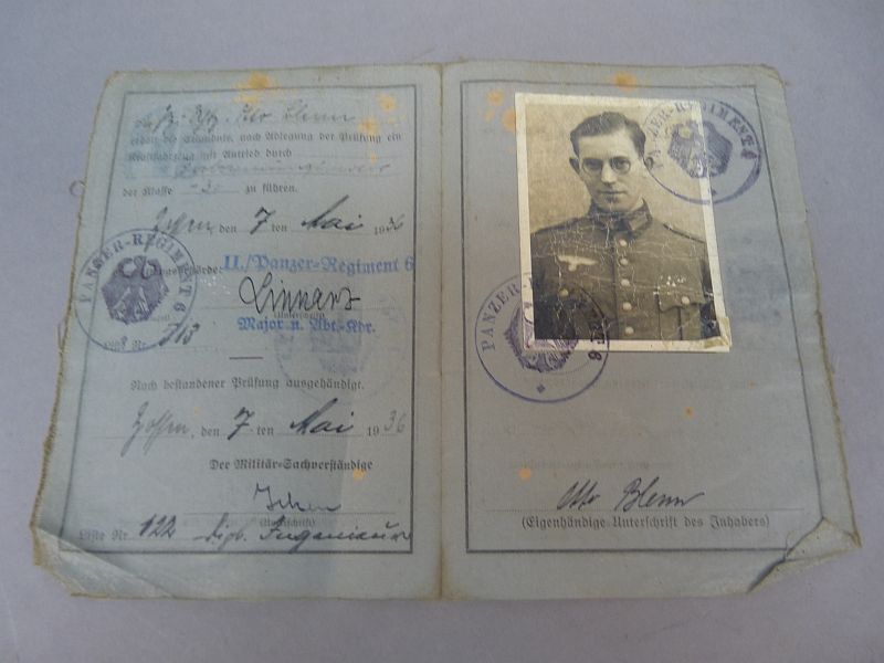 Origineel Duits Militär-Führerschein - Panzer regiment Zossen - Afbeelding 2