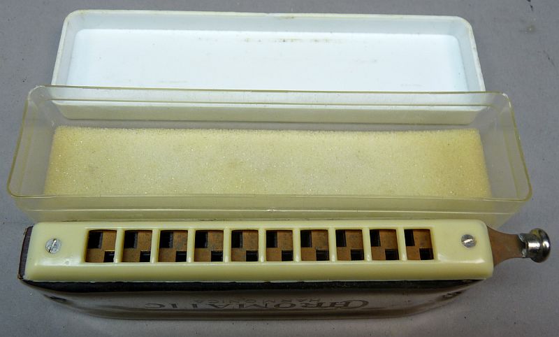 Vintage Chromatic Mondharmonica DDR Met Origineel Doosje - Afbeelding 2