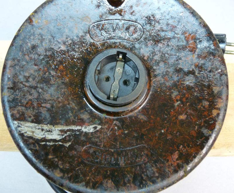 Vintage DDR KWO Stromfix Grote Bakelieten Snoerhaspel Werkend! - Afbeelding 2