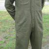 NL overall met borstzakken jaren 50 ,,oud groen,, visgraad stof, US WO II model, nieuw