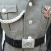 DDR / NVA jasje, oud wollen model met leren koppel, ,,Schutzenschnur,, en medaille - Afbeelding 5