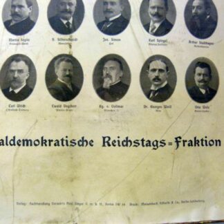 Kartonnen plaat ,,Socialdemokratische Reichstags Fraction,, uit 1912