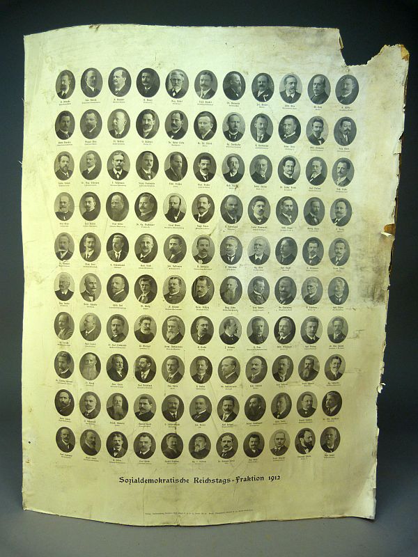 Kartonnen plaat ,,Socialdemokratische Reichstags Fraction,, uit 1912 - Afbeelding 2