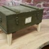Houten vintage munitiekist, tafel, kist, speelgoedkist ect - Afbeelding 5