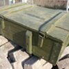 Houten vintage munitiekist, tafel, kist, speelgoedkist ect
