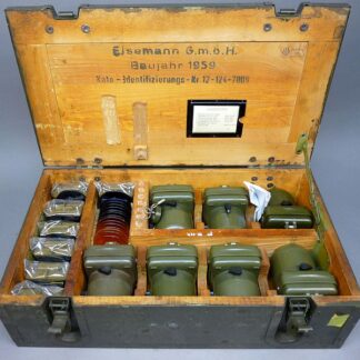 Bundeswehr set handlampen in kist, jaren 50