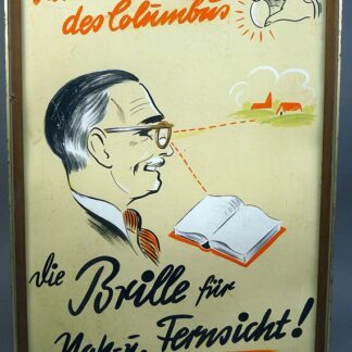 Reclamebord met lijst voor brilglazen, vroege DDR periode