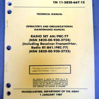 TM 11-5820-667-12 handboek voor de PRC-77 / RT841