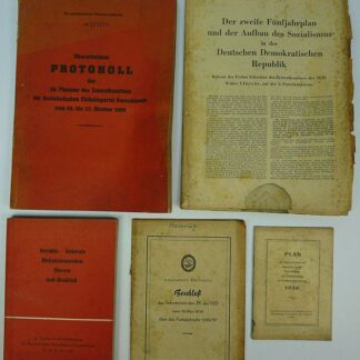 5 DDR SED boeken/documentatie, (Sozialistische Einheitspartei Deutschlands) jaren 50