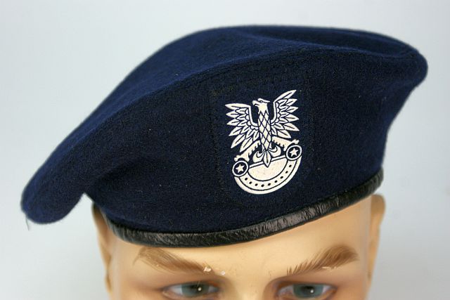 teksten theater spiegel Donkerblauwe marine baret met embleem - Militaria 4 You